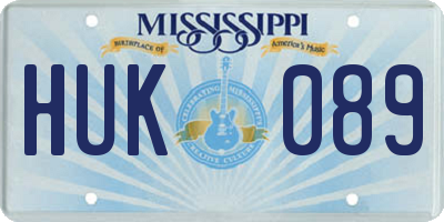 MS license plate HUK089