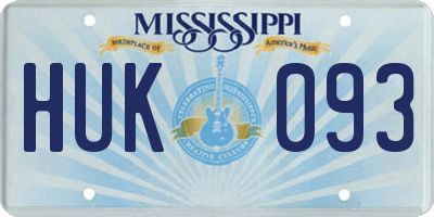 MS license plate HUK093