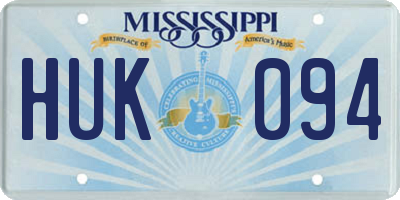 MS license plate HUK094