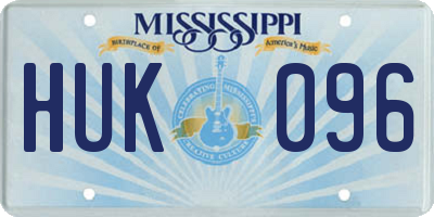 MS license plate HUK096