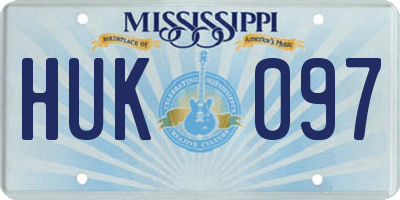 MS license plate HUK097