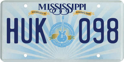 MS license plate HUK098