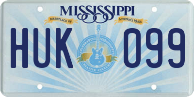 MS license plate HUK099