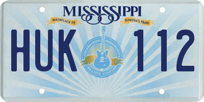 MS license plate HUK112