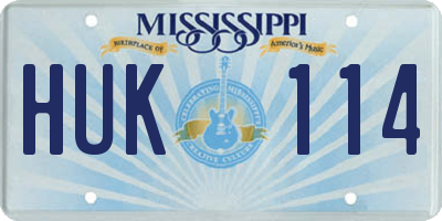 MS license plate HUK114