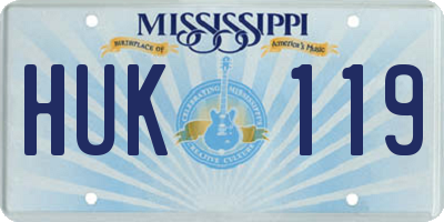 MS license plate HUK119