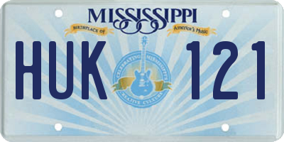 MS license plate HUK121