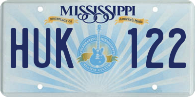 MS license plate HUK122