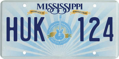 MS license plate HUK124