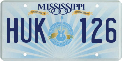MS license plate HUK126