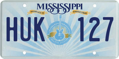 MS license plate HUK127