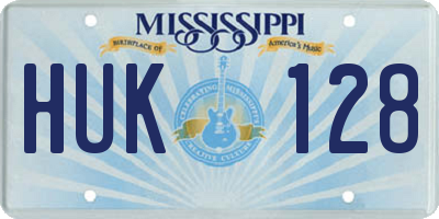 MS license plate HUK128