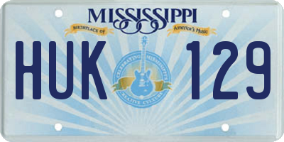 MS license plate HUK129