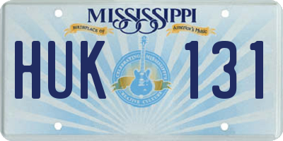 MS license plate HUK131