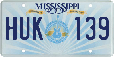 MS license plate HUK139