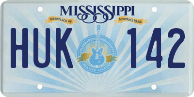MS license plate HUK142