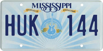 MS license plate HUK144