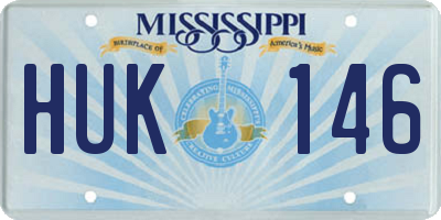 MS license plate HUK146