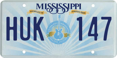 MS license plate HUK147