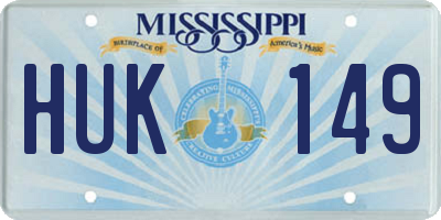 MS license plate HUK149