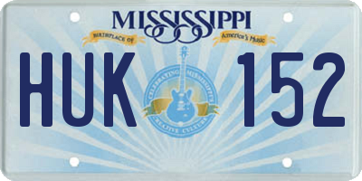MS license plate HUK152