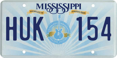 MS license plate HUK154