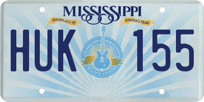 MS license plate HUK155