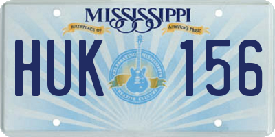 MS license plate HUK156