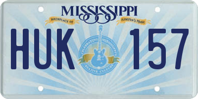 MS license plate HUK157