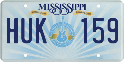 MS license plate HUK159