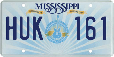 MS license plate HUK161