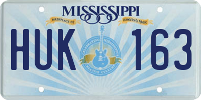 MS license plate HUK163