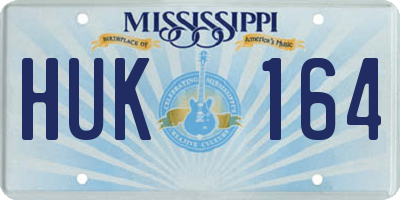 MS license plate HUK164