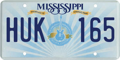 MS license plate HUK165