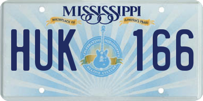 MS license plate HUK166