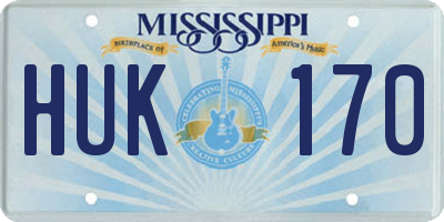 MS license plate HUK170