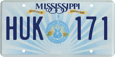 MS license plate HUK171