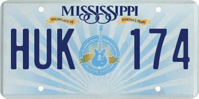 MS license plate HUK174