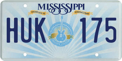 MS license plate HUK175