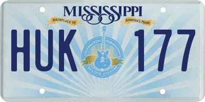MS license plate HUK177
