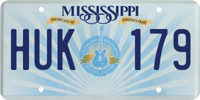 MS license plate HUK179