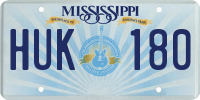 MS license plate HUK180