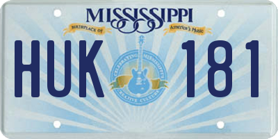 MS license plate HUK181