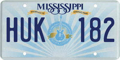 MS license plate HUK182