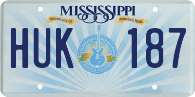MS license plate HUK187