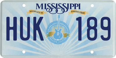 MS license plate HUK189