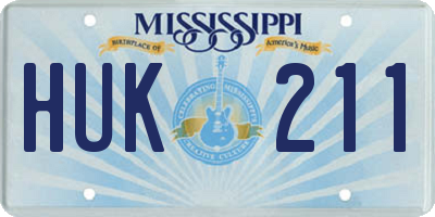 MS license plate HUK211