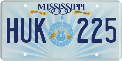 MS license plate HUK225