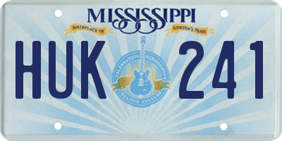 MS license plate HUK241