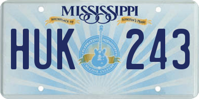 MS license plate HUK243